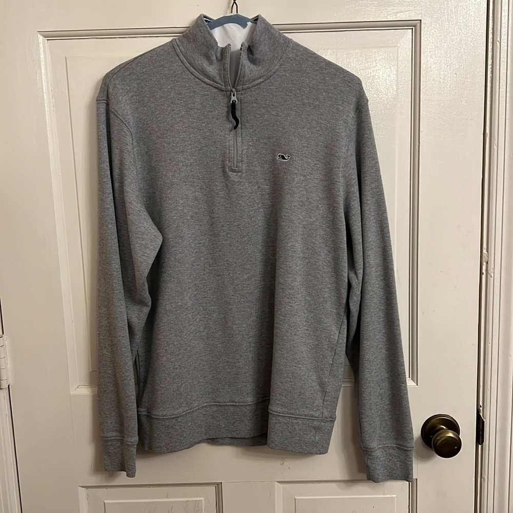 Vineyard Vines Gray Quarter Zip Long Sleeve Shirt